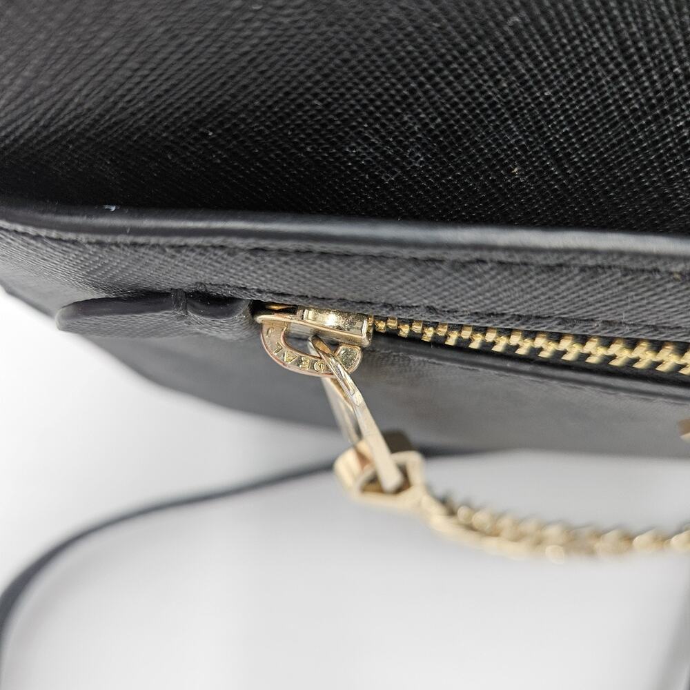 Michael Kors Jet Set Large Saffiano Leather Crossbody Bag Gold Chain Career Glam - Picture 12 of 16